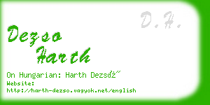 dezso harth business card